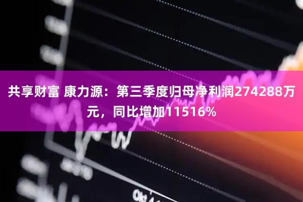 共享财富 康力源：第三季度归母净利润274288万元，同比增加11516%